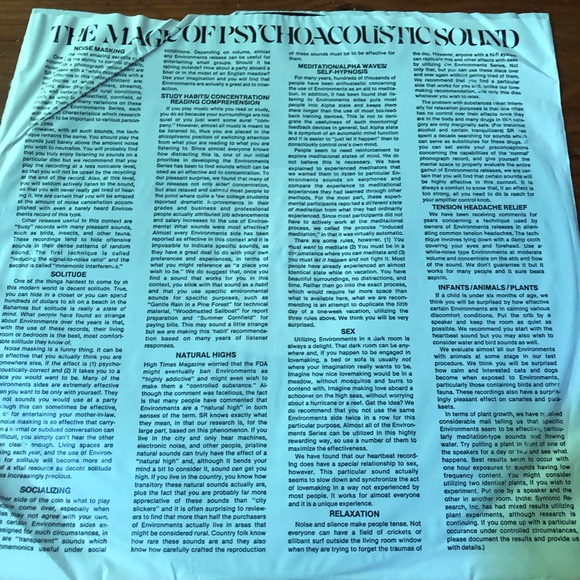 Environments The Magic Of Psychoacoustic Sound LP Record Album - Picture 4 of 8